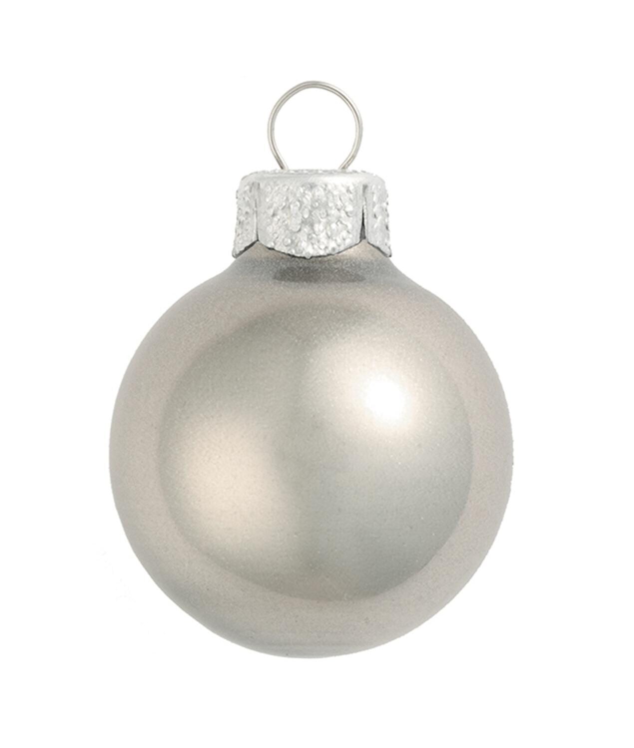 Whitehurst Metallic Glass Christmas Ball Ornaments - 3.25&#x22; (80mm) - Silver - 8ct