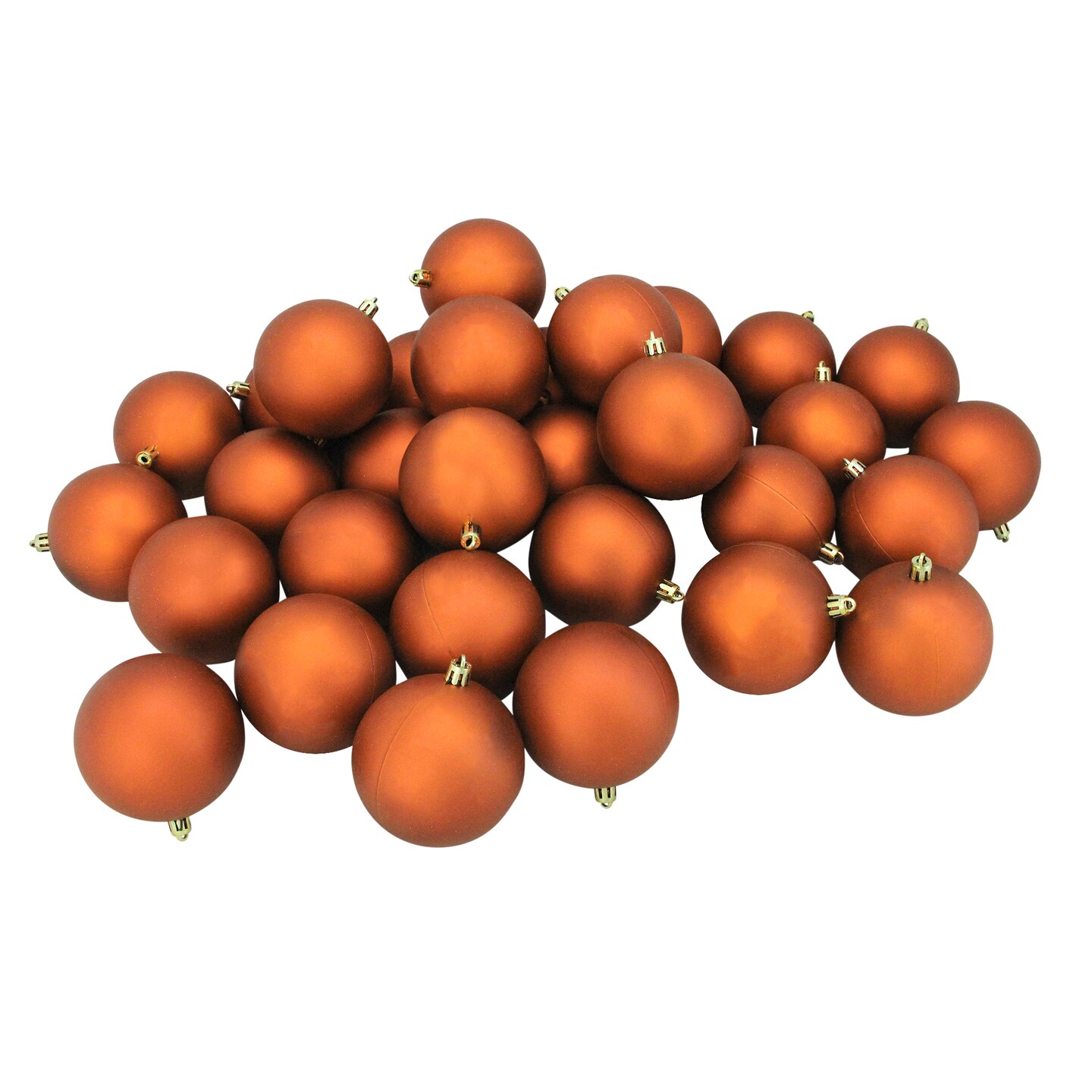 Northlight 32ct Orange Shatterproof Matte Christmas Ball Ornaments 3.25&#x22; (80mm)