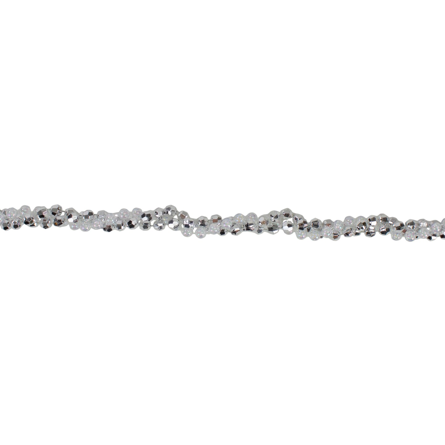 Kurt Adler 9' Twisted Iridescent and Silver Beaded Christmas Garland - Unlit