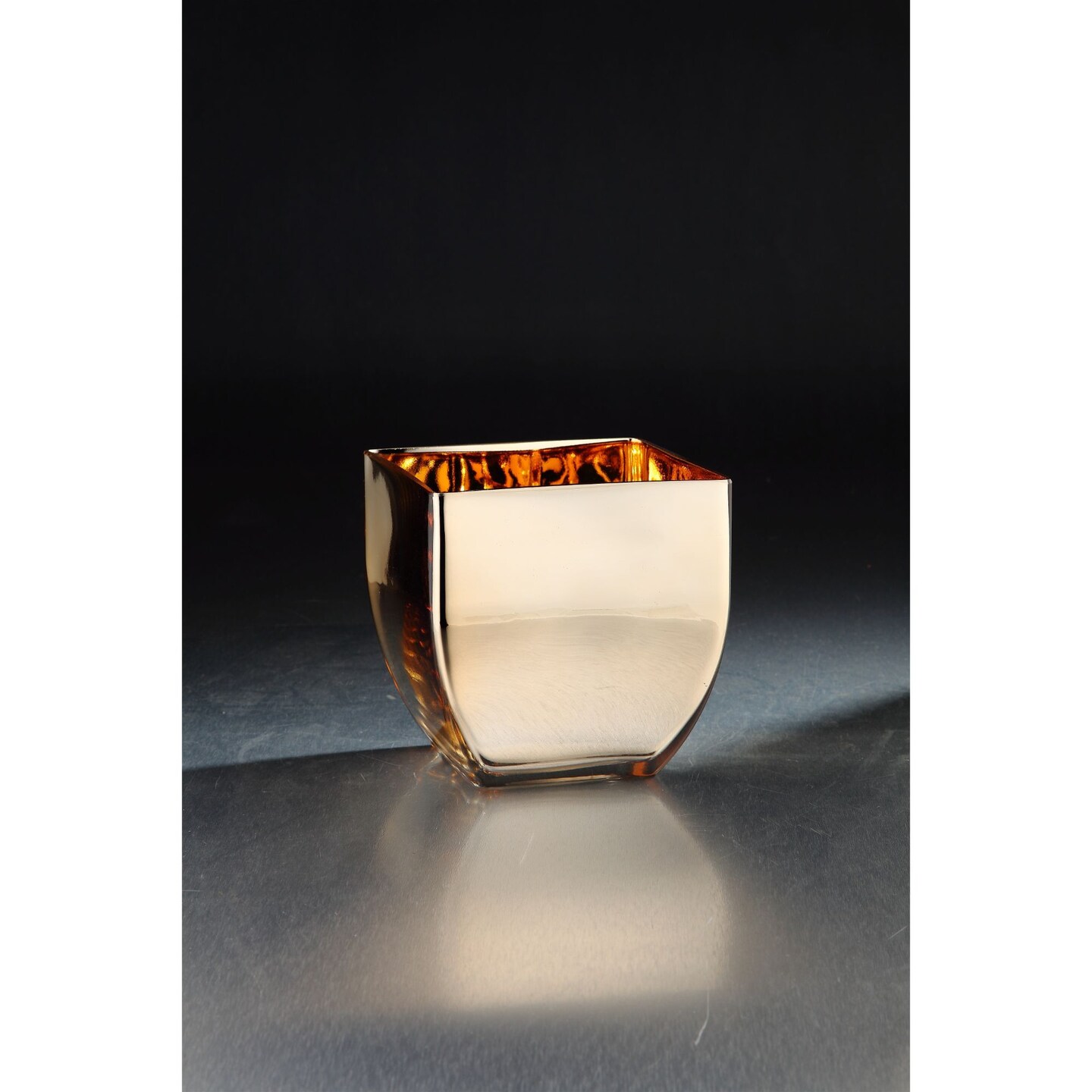 CC Home Furnishings 6.5" Metallic Gold Finish Hand Blown Glass Vase