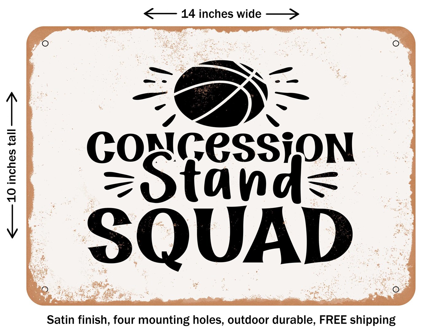 DECORATIVE METAL SIGN - Concession Stand Squad - 2 - Vintage Rusty Look