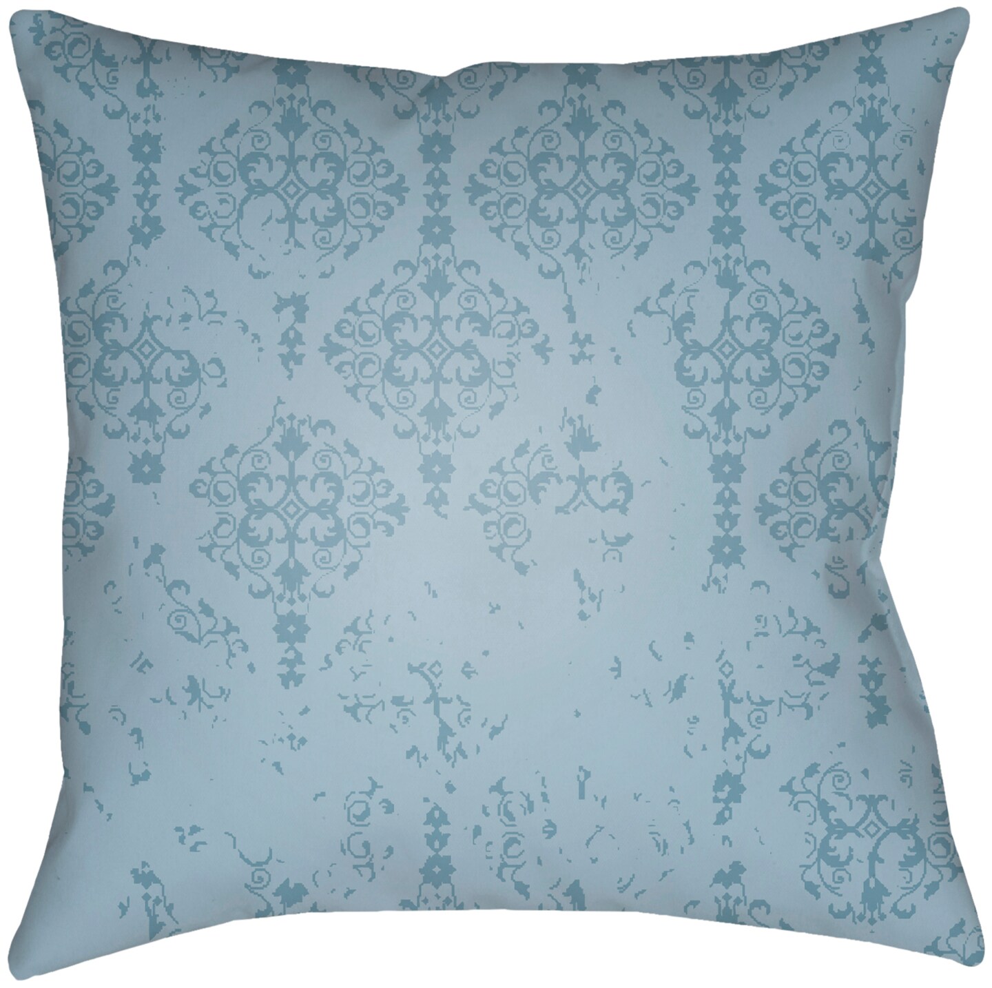 Tiwari Home 22" Stone Blue Damask Patterned Square Throw Pillow Cover