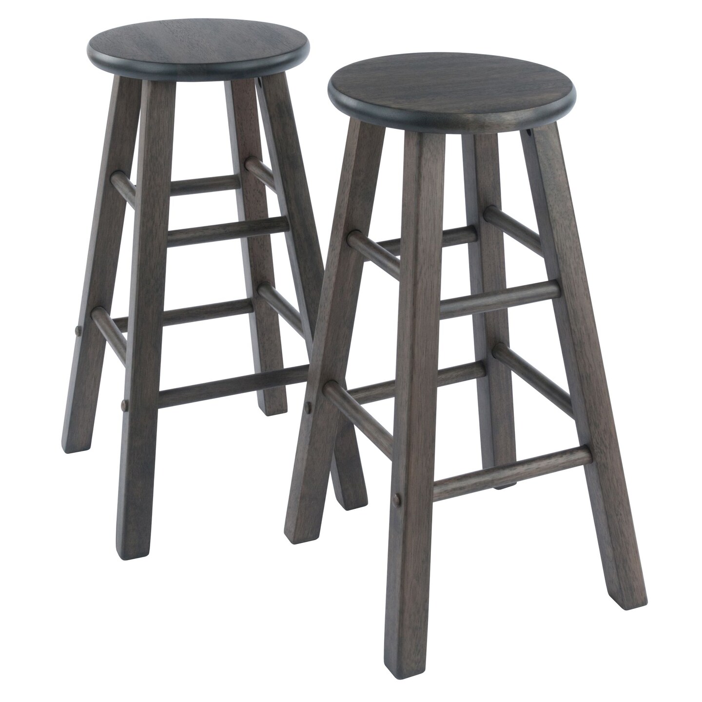 Contemporary Home Living Set of 2 Oyster Gray Contemporary Counter Stools 23.75"