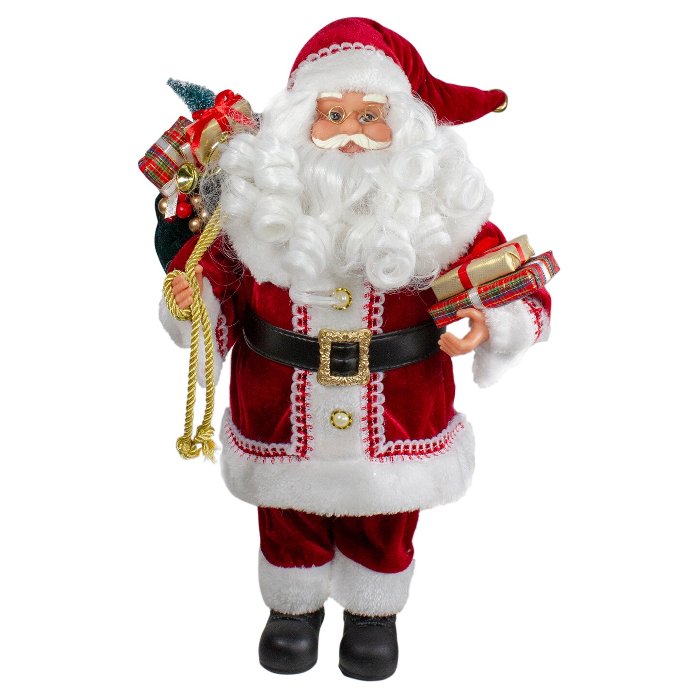 Northlight Standing Curly Beard Santa Christmas Figure - 12&#x22;