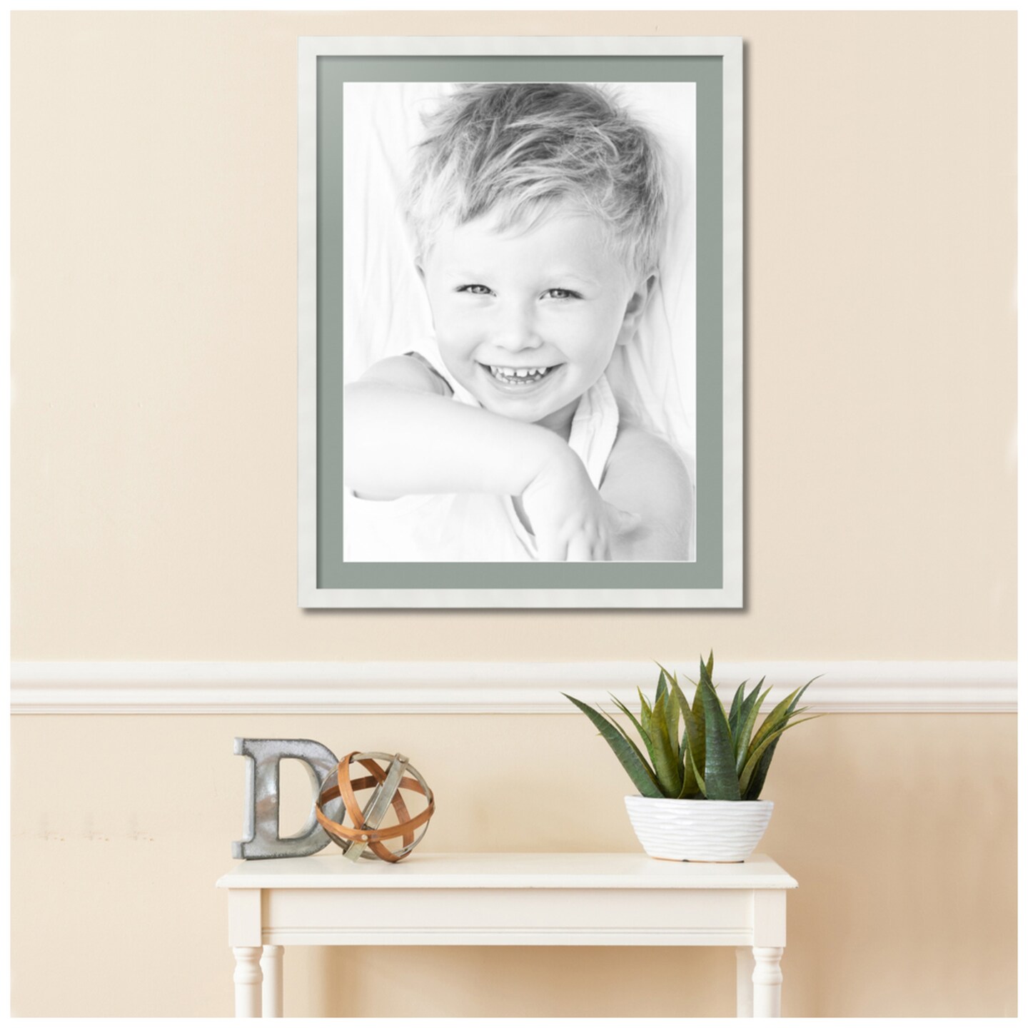 ArtToFrames 26x34" Matted Picture Frame with 22x30" Single Mat Photo Opening Framed in 1.25" White and 2" Mat (FWM-3966-26x34)