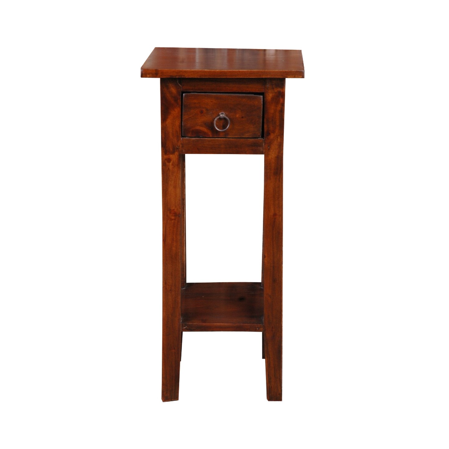The Hamptons Collection 25.75" Brown Cottage Narrow Side Table with Drawer