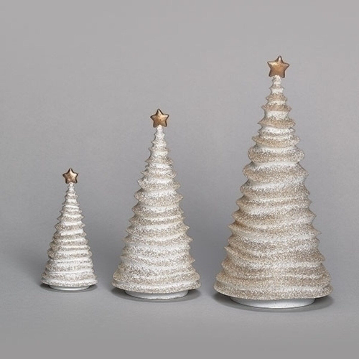 Roman Set of 3 Frosting Trees Christmas Tabletop Decorations 12.25&#x22;