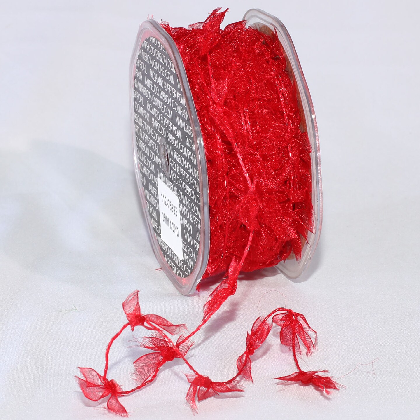The Ribbon People Sheer Red Christmas Wired Craft Ribbon Garland 1&#x22; x 27 Yards