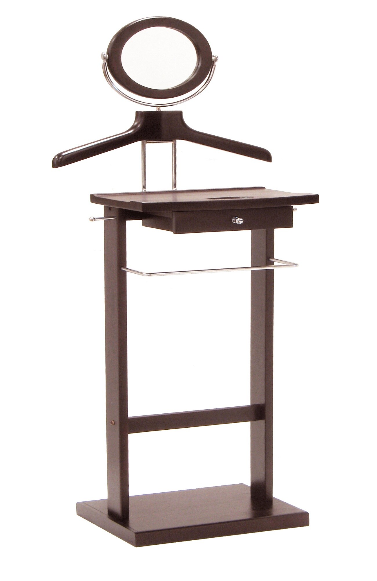 Contemporary Home Living 55.25" Dark Espresso Unique Alfred Handmade Valet Stand