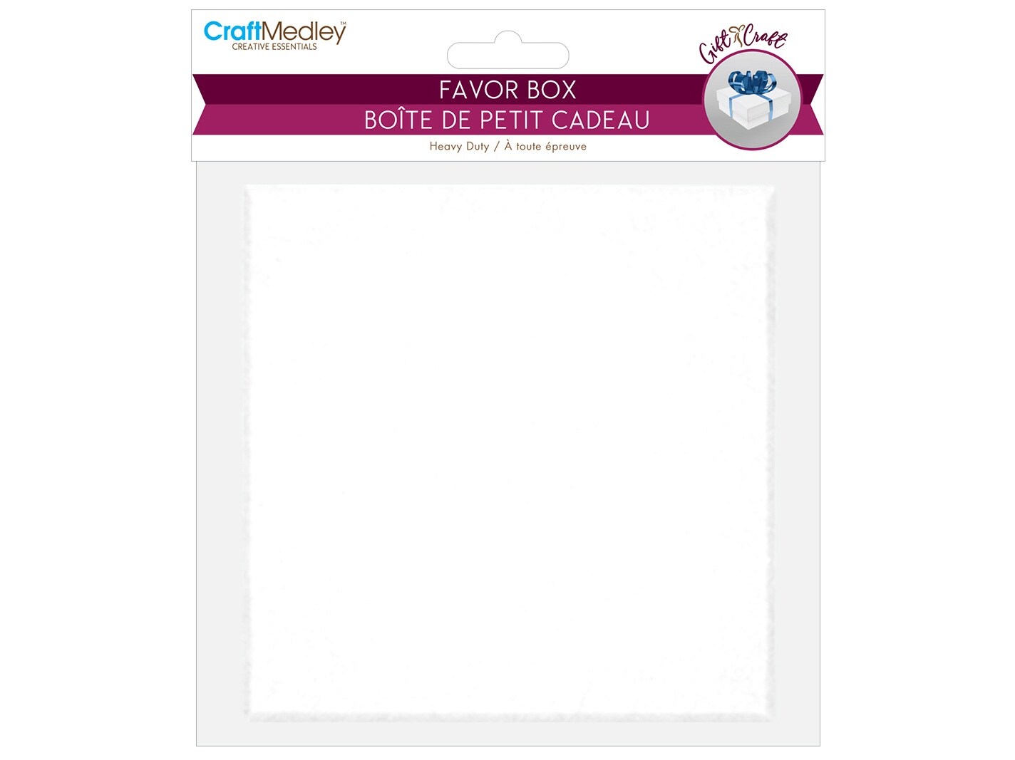CraftMedley Paper Favor Box 4.3&#x22;-White Shimmer