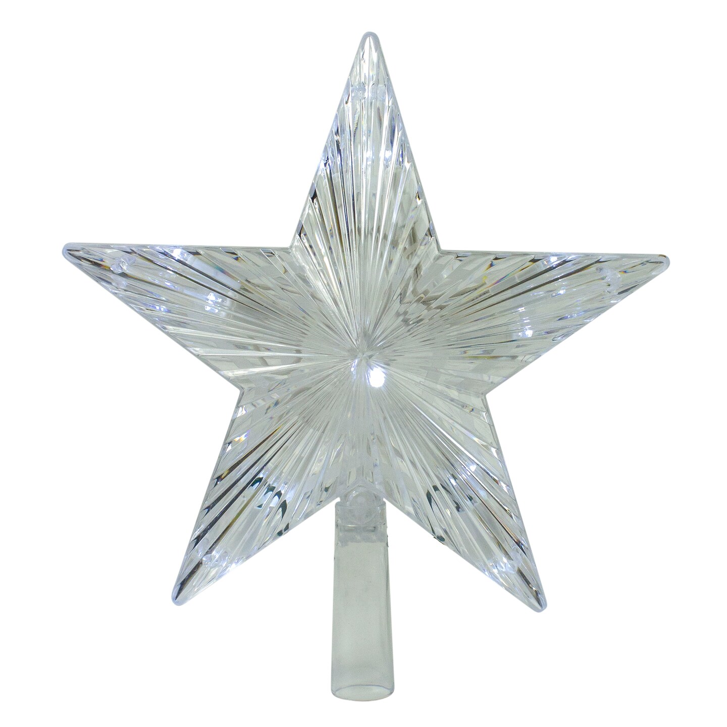 Hofert 9.5" Lighted Clear Mini 5 Point Star Christmas Tree Topper ...