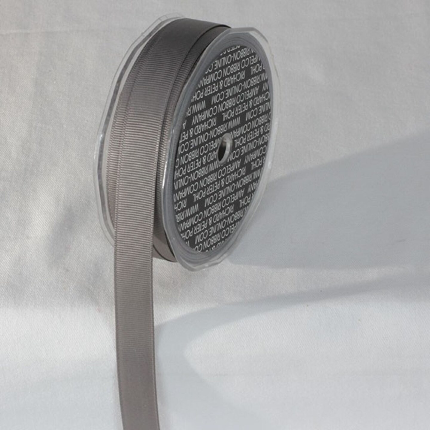 The Ribbon People Gray Striped Woven Edge Grosgrain Ribbon 0.6" x 22 Yards