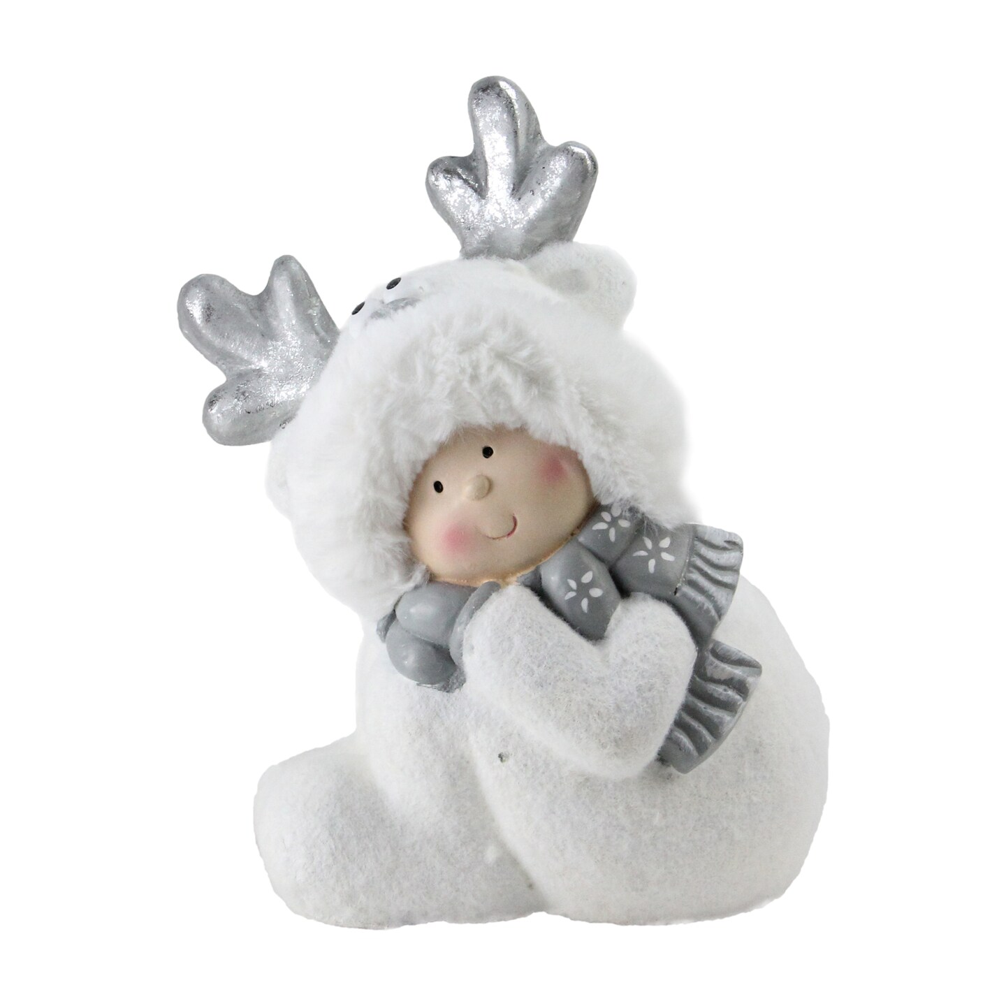Northlight Smiling Child with Reindeer Snow Suit Christmas Decoration - 12.5"
