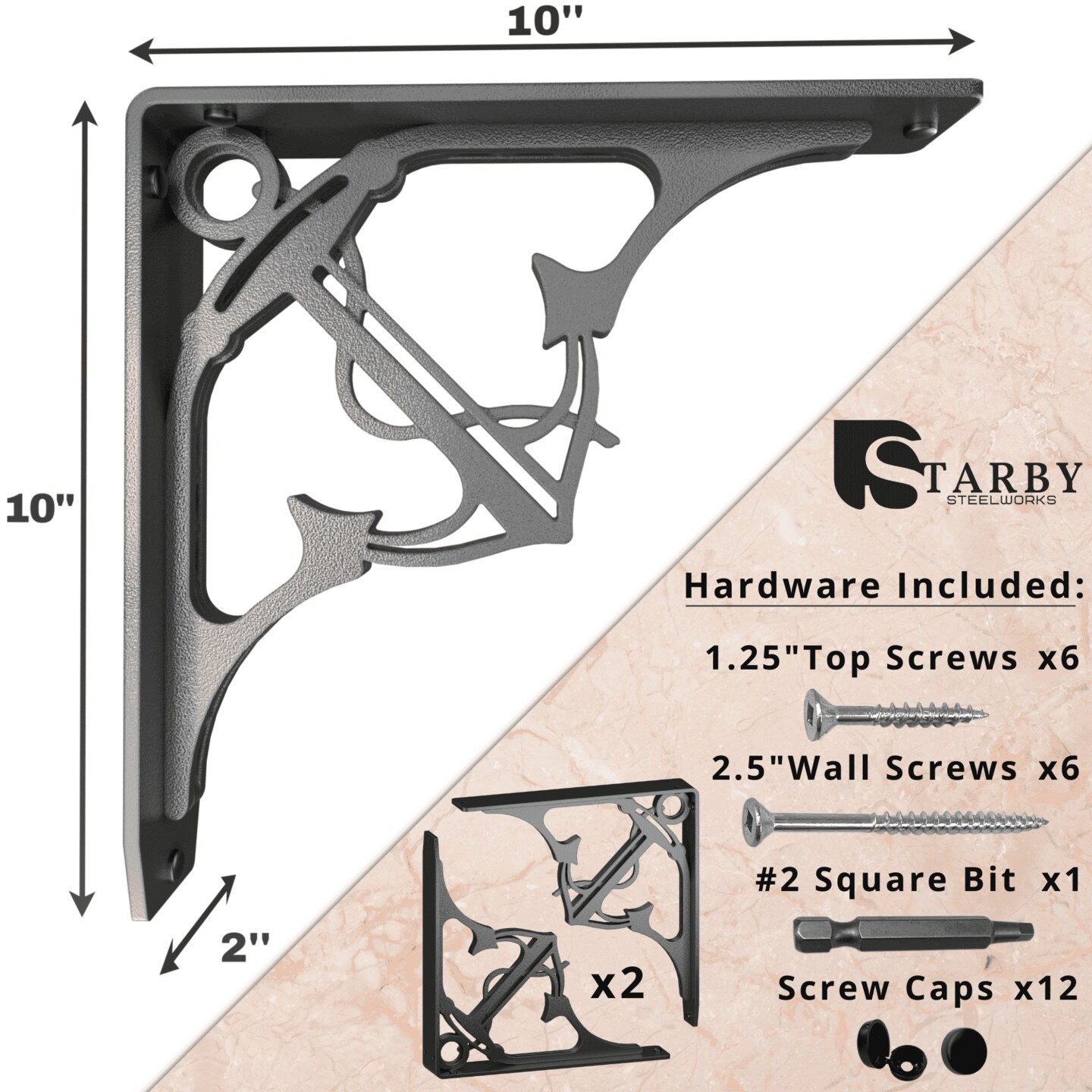 Starby Decorative Heavy Duty Steel Brackets