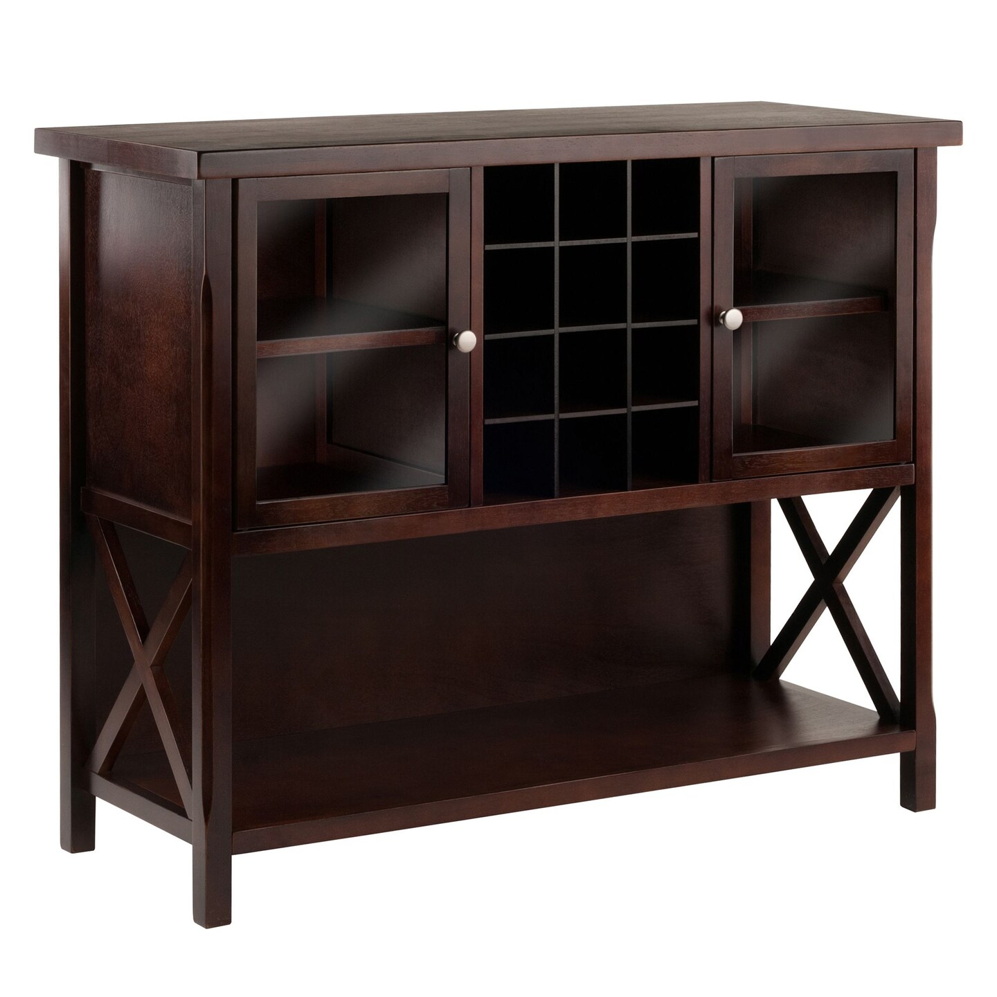 Contemporary Home Living 43.75" Teak Brown Contemporary Buffet Cabinet