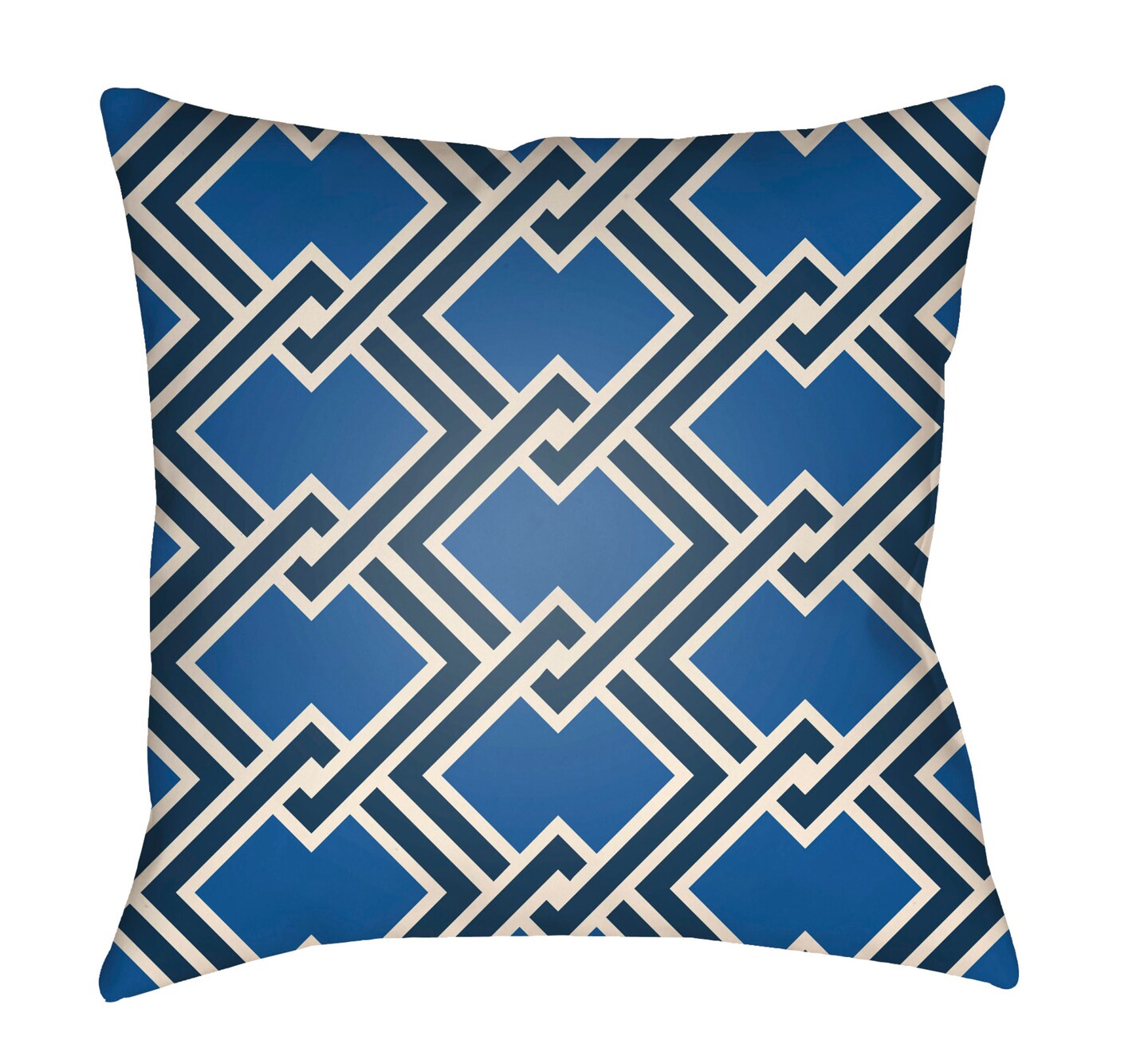 Tiwari Home 22&#x22; Cobalt Blue Chain Link Patterned Square Throw Pillow Cover