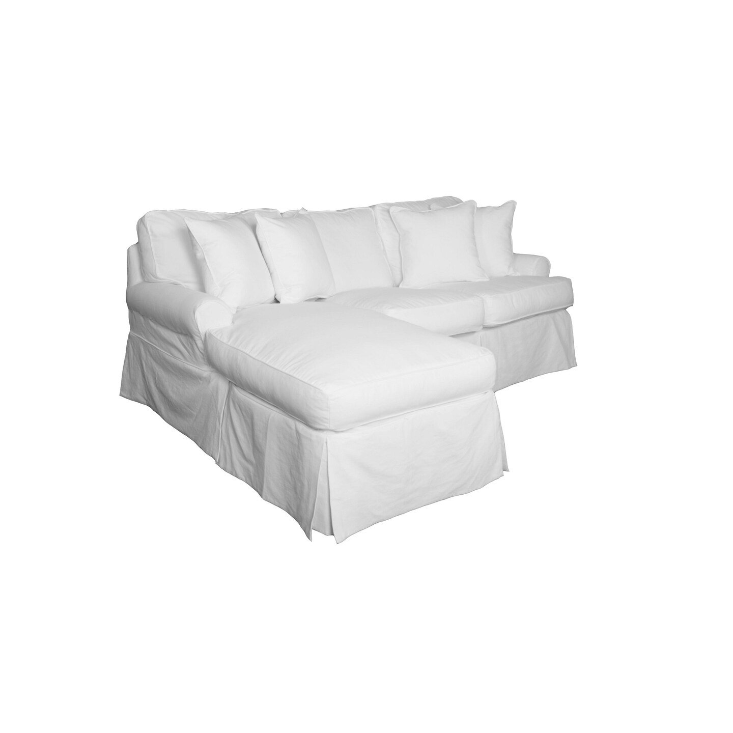 The Hamptons Collection 85 Warm White Cotton Fabric Slipcover for