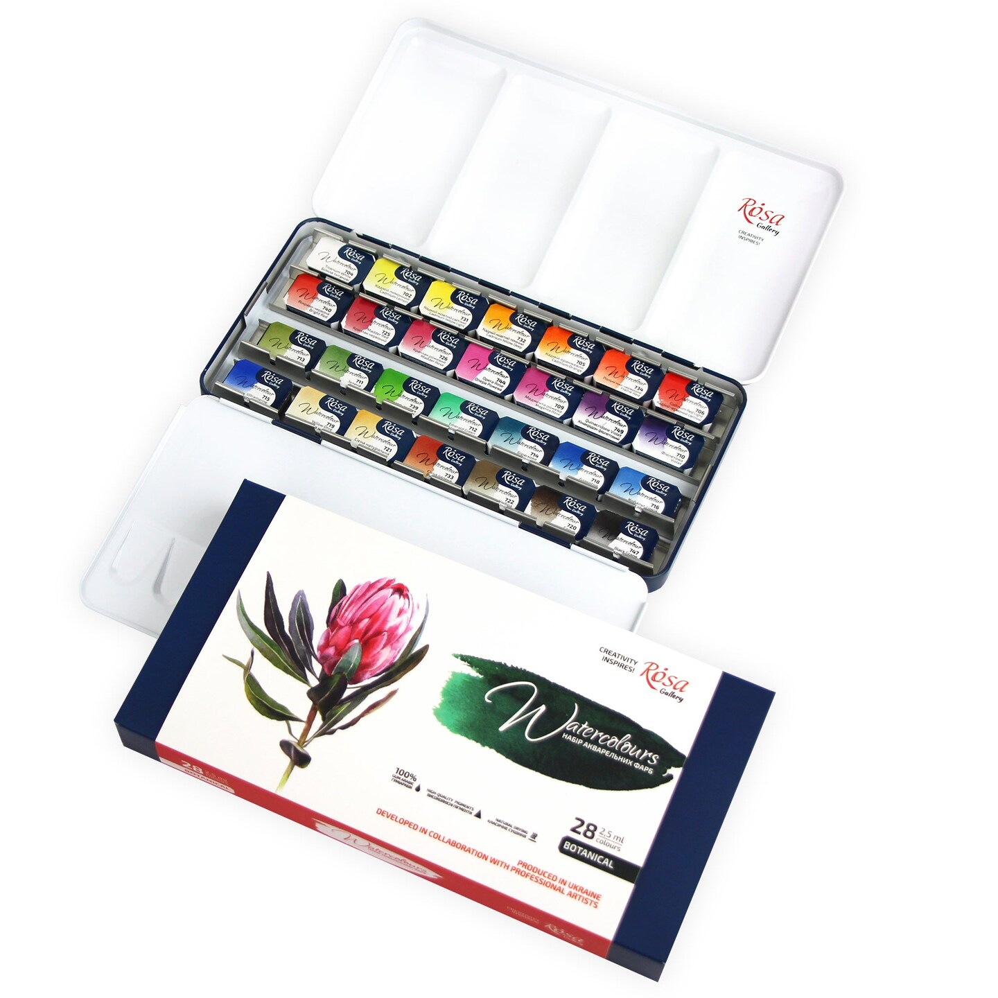 ROSA Gallery Botanical Watercolor Paint Set, Vibrant Kit Designed