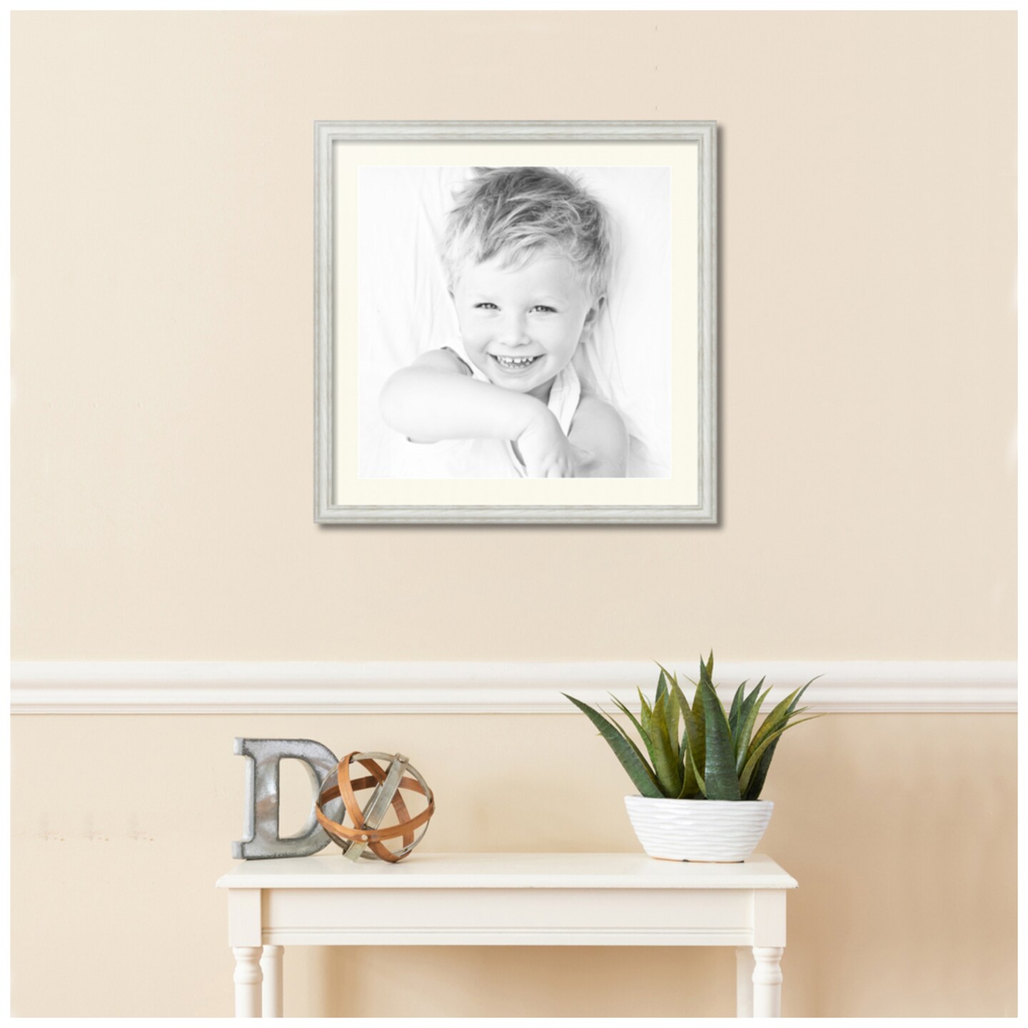 ArtToFrames 24x24" Matted Picture Frame with 20x20" Single Mat Photo Opening Framed in 1.25" White and 2" Mat (FWM-4098-24x24)