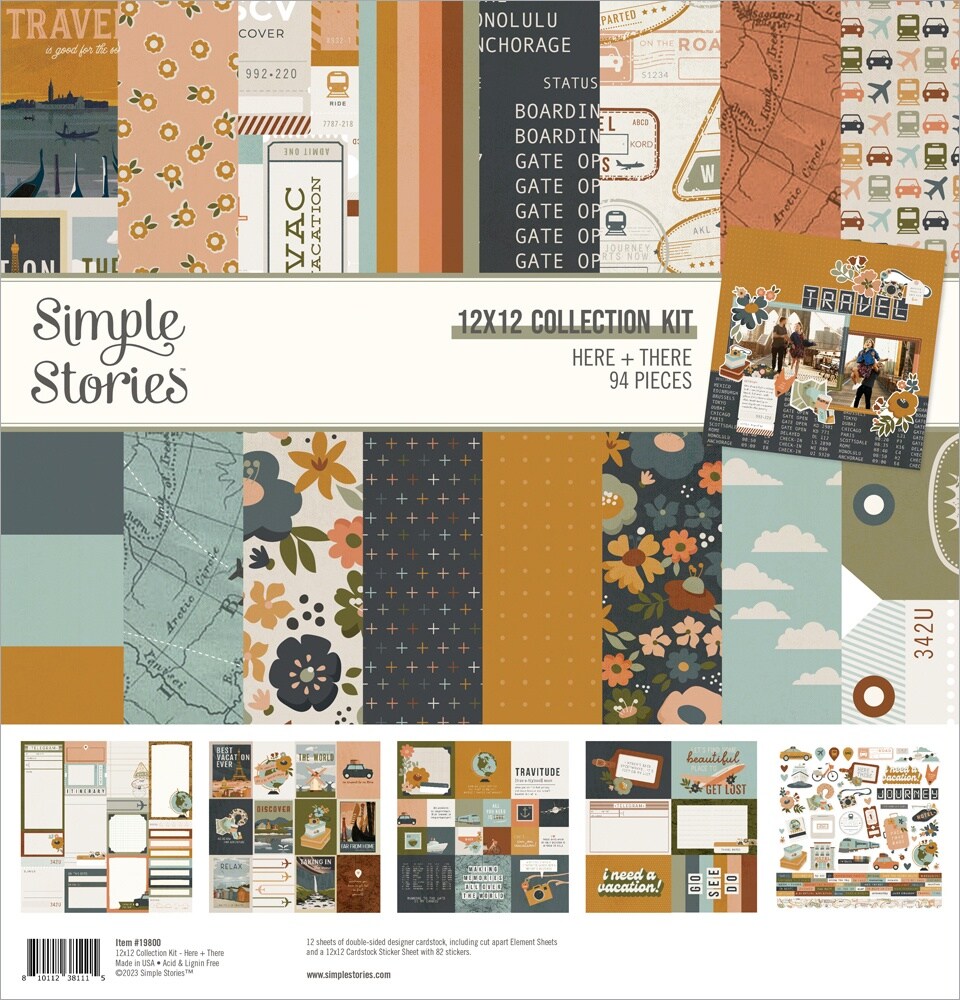 Simple Stories Collection Kit 12&#x22;X12&#x22;-Here &#x26; There