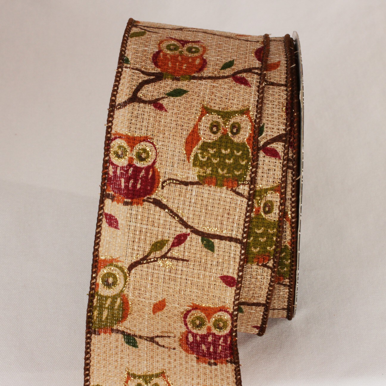 The Ribbon People Red and Green Owl Wired Craft Ribbon 2.5&#x22; x 20 Yards