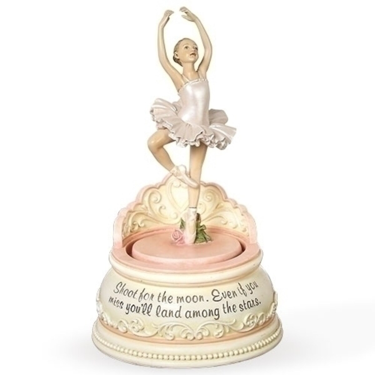 Roman Ballet Musical Tabletop Decoration - 7.25&#x22; - White and Pink