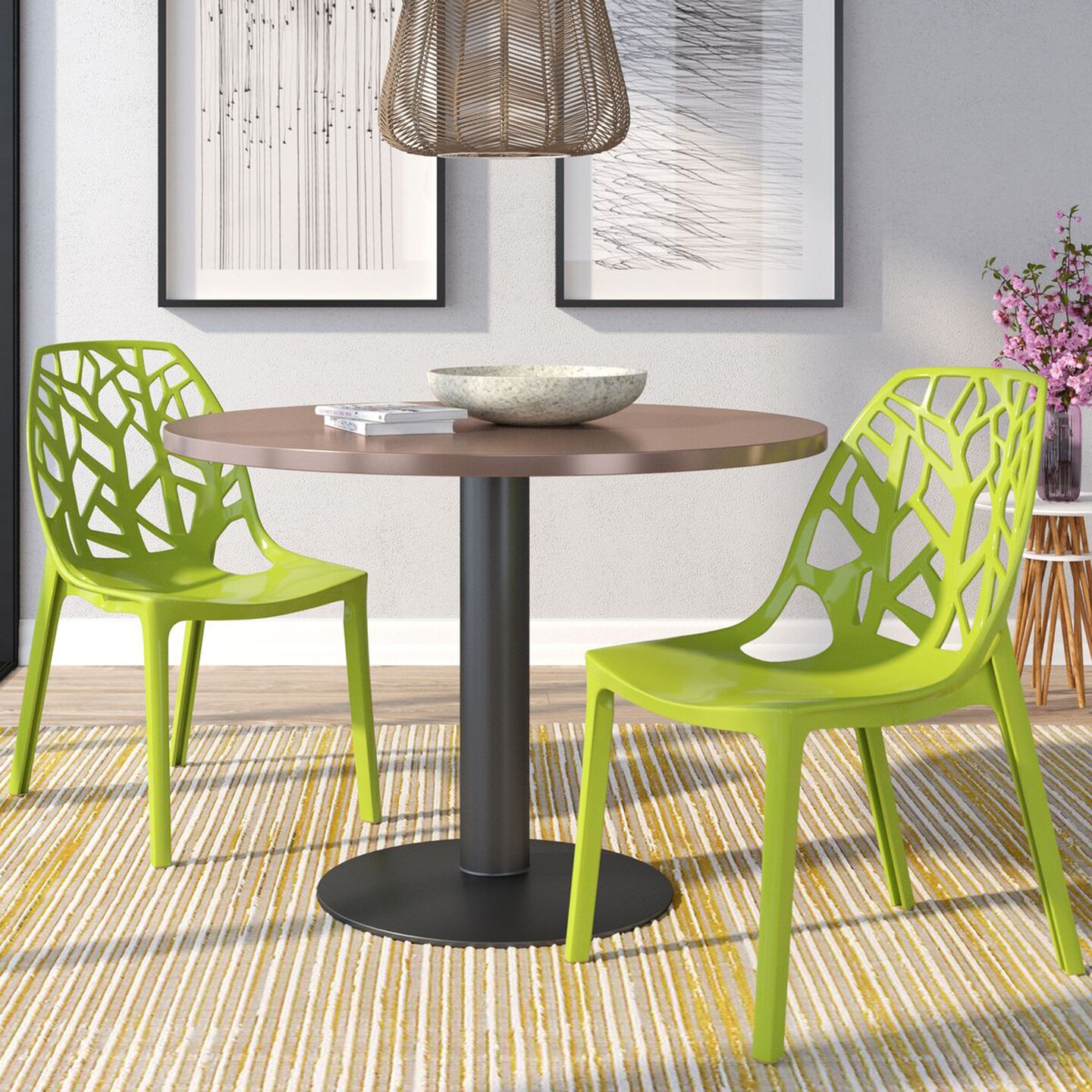 LeisureMod Modern Cornelia Dining Chair, Set of 2