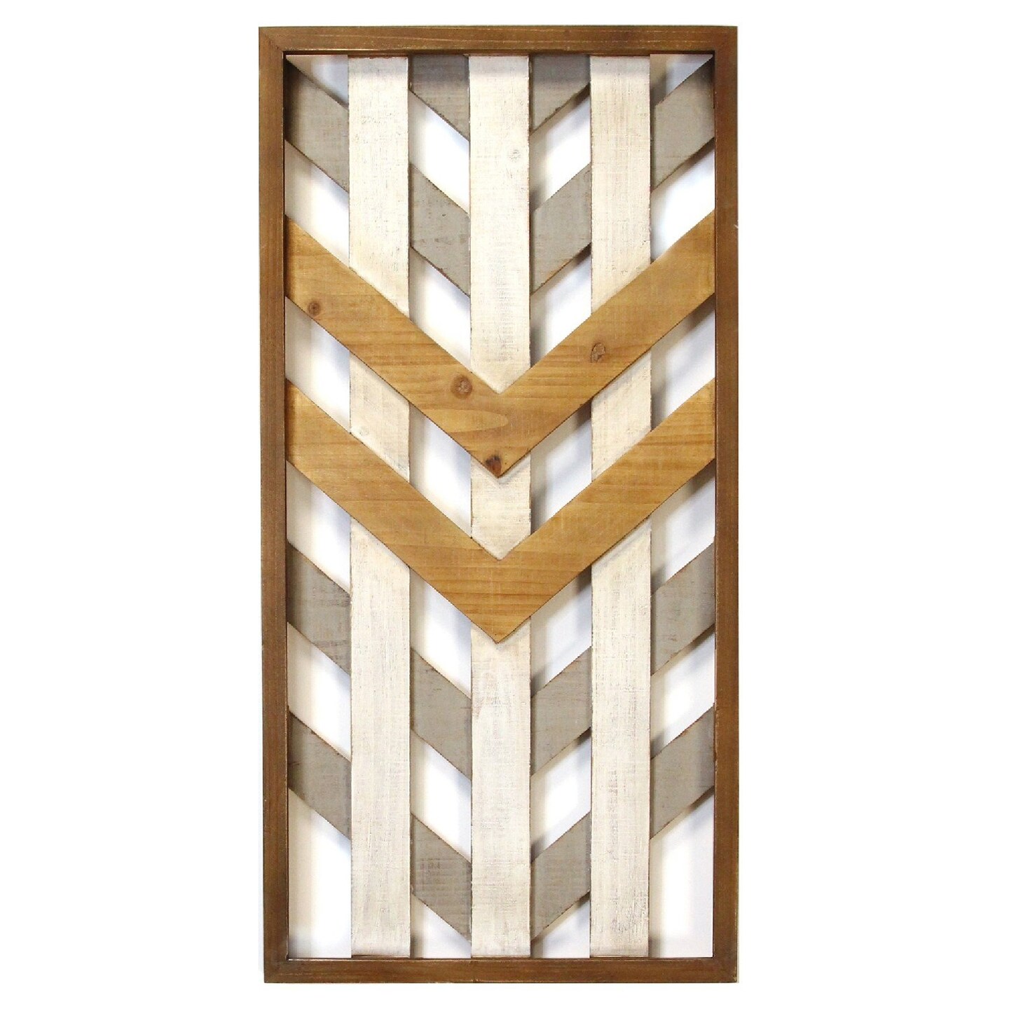 Contemporary Home Living 31.5&#x22; Framed Geometric Wood Wall Panel