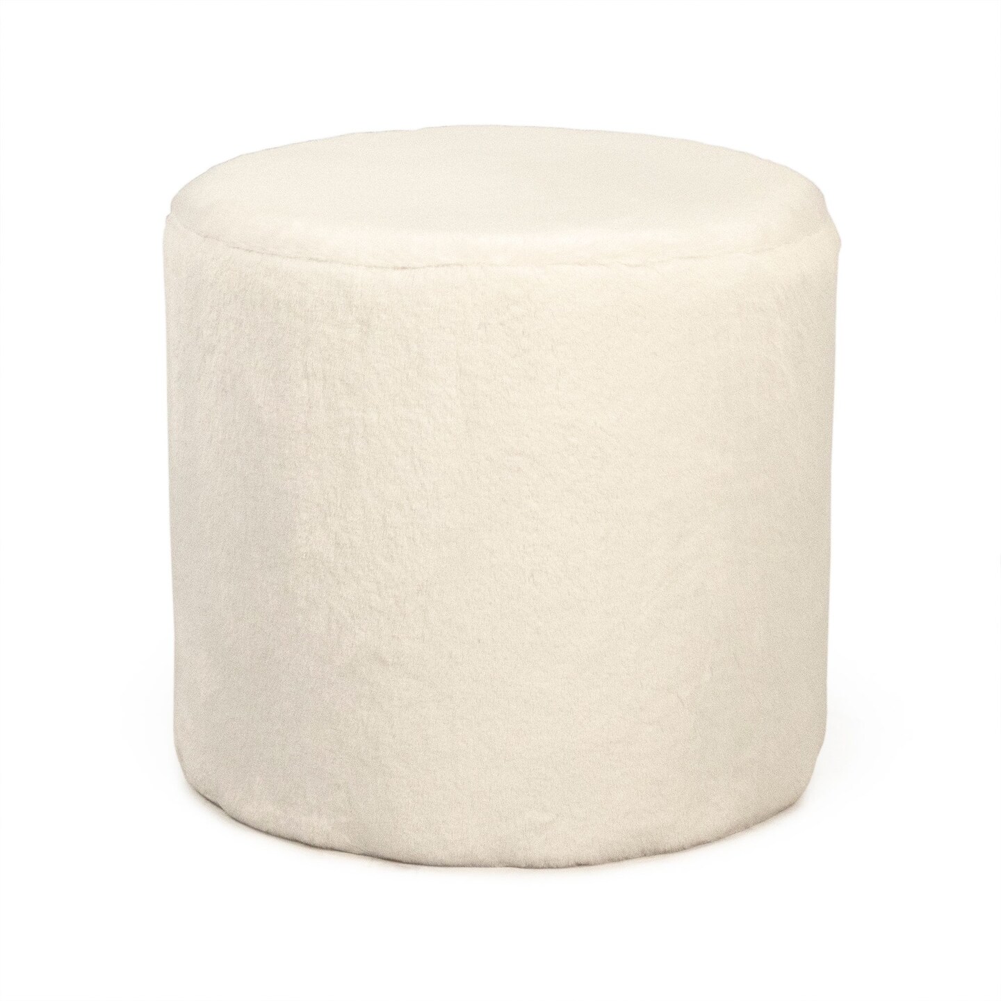 Zentique 16.5&#x22; White Contemporary Solid Upholstered Accent Stool