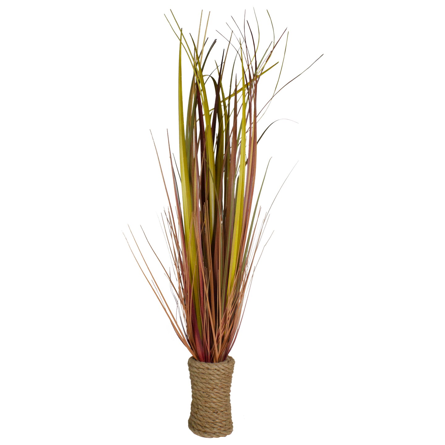 Northlight 34&#x22; Red Artificial Grass Plant in a Rope Pot