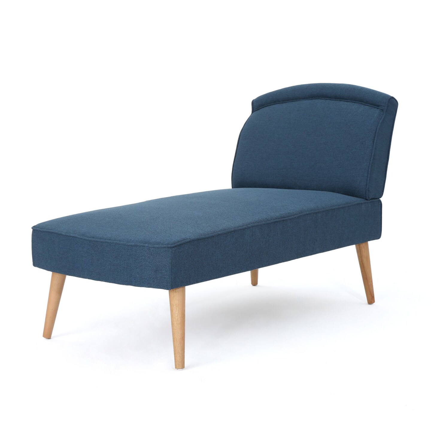 Contemporary Home Living 57.25&#x22; Navy Blue and Brown Contemporary Chaise Lounge