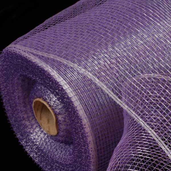 The Ribbon People Silver and Purple Decorating Mesh Craft Ribbon 6.5&#x22; x 80 Yards