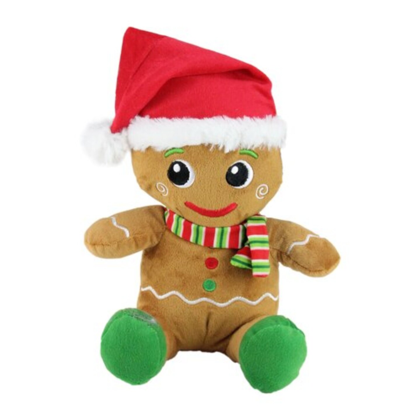 Northlight Plush Sitting Gingerbread Man Christmas Figure - 11&#x22;