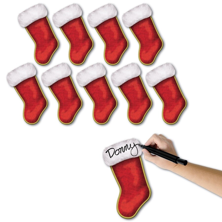 Beistle Club Pack of 120 Mini Red Printed Christmas Stocking Cutouts 7.25&#x22;