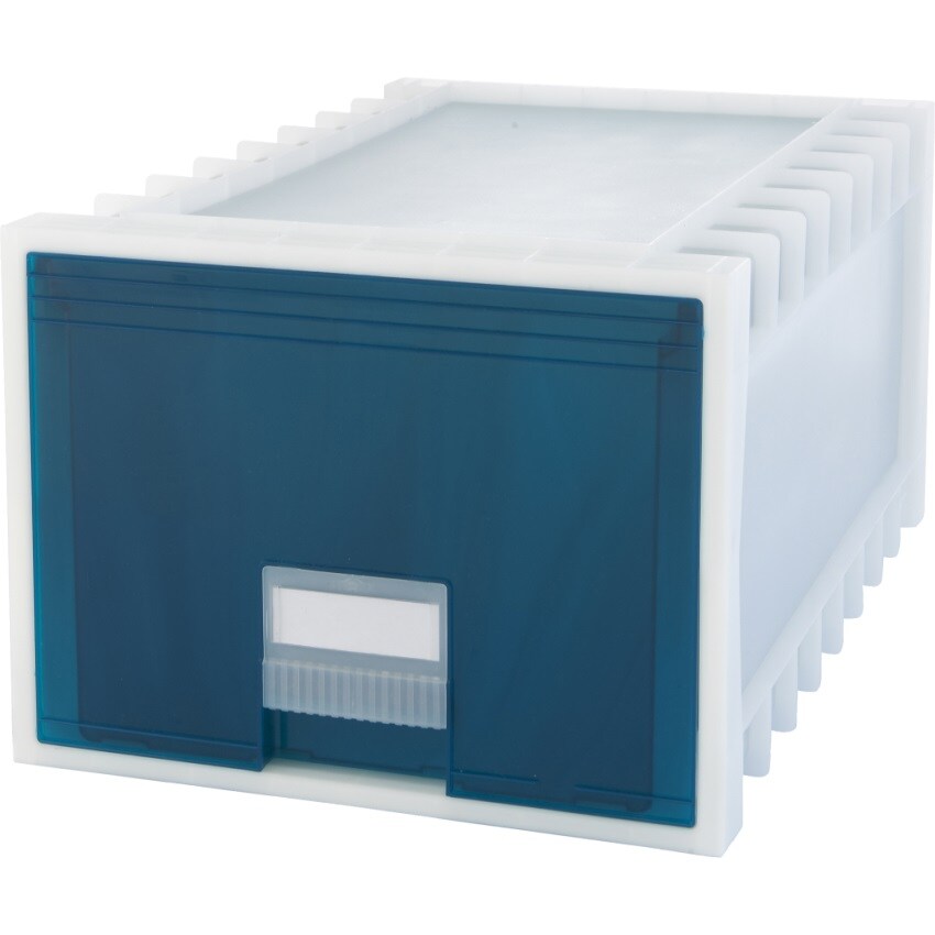 Plastic Archive Storage Box, Letter/Legal, 24-Inch Drawer, White/Green