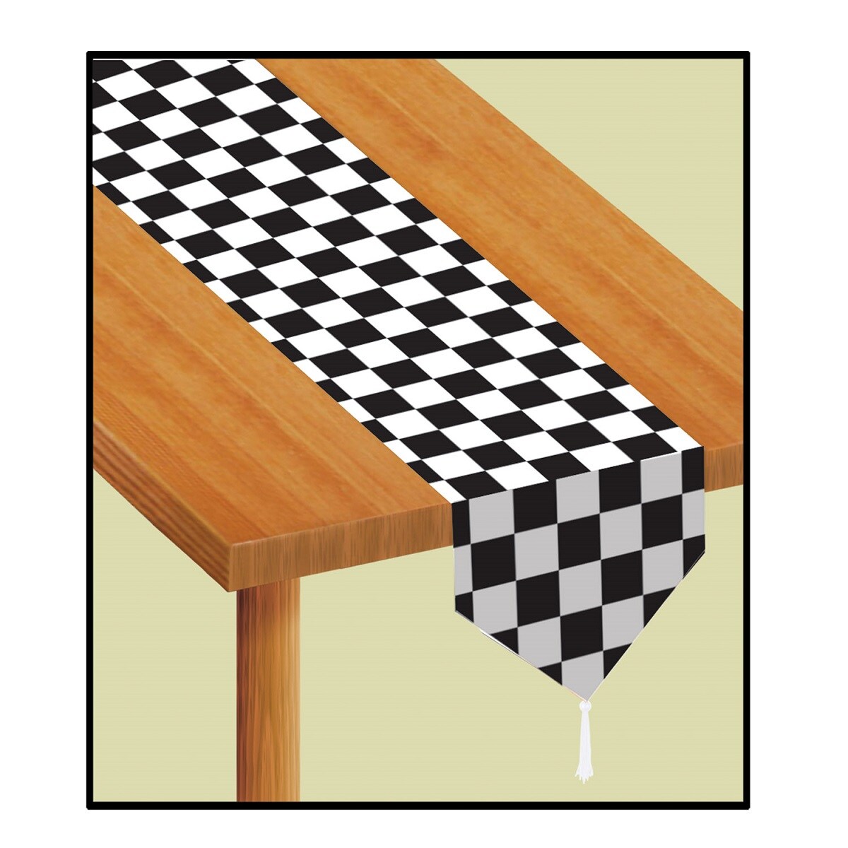 Beistle Club Pack of 12 Black and White Checkered Table Runners 11 x 72
