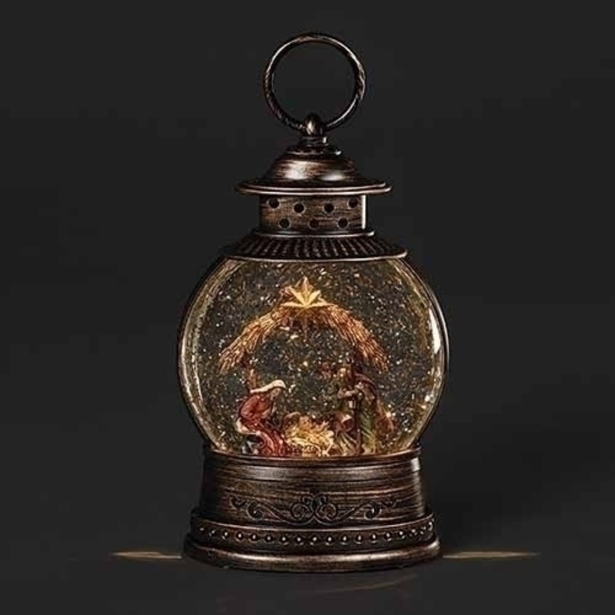 Roman 10" LED Lighted Holy Family Nativity Christmas Snow Globe Lantern ...