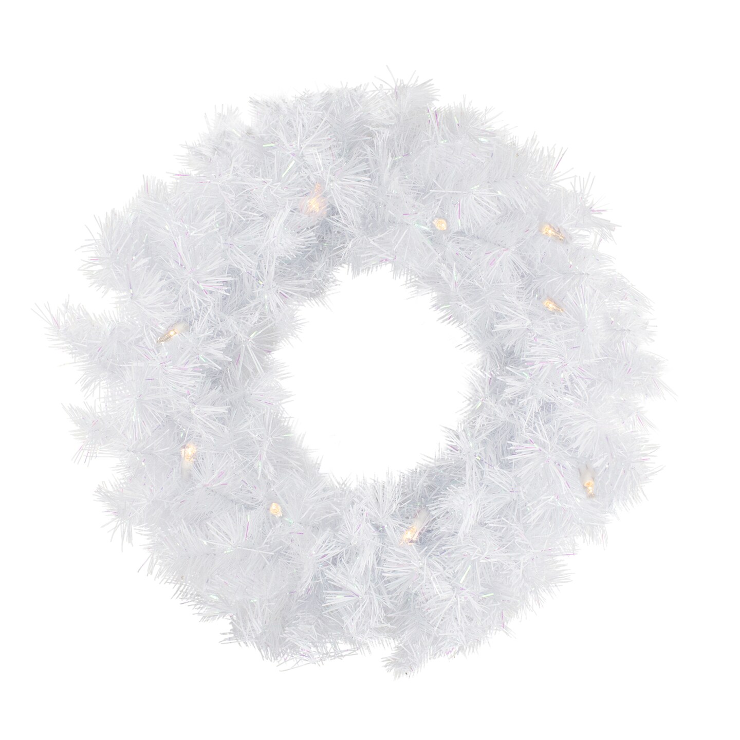 Northlight Pre-Lit White Alaskan Pine Artificial Christmas Wreath, 48-Inch, Warm White LED  Lights