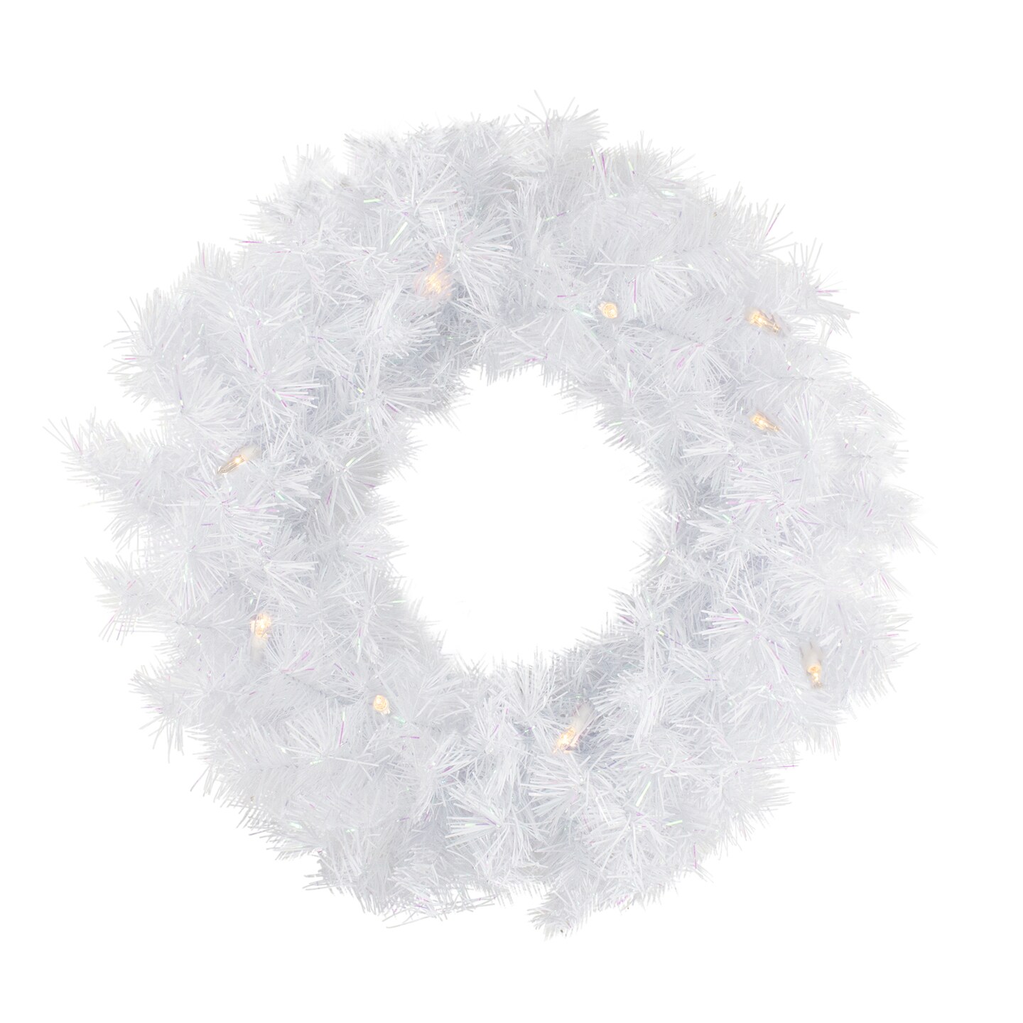Northlight Pre-Lit White Alaskan Pine Artificial Christmas Wreath - 48&#x22; - Warm White LED  Lights