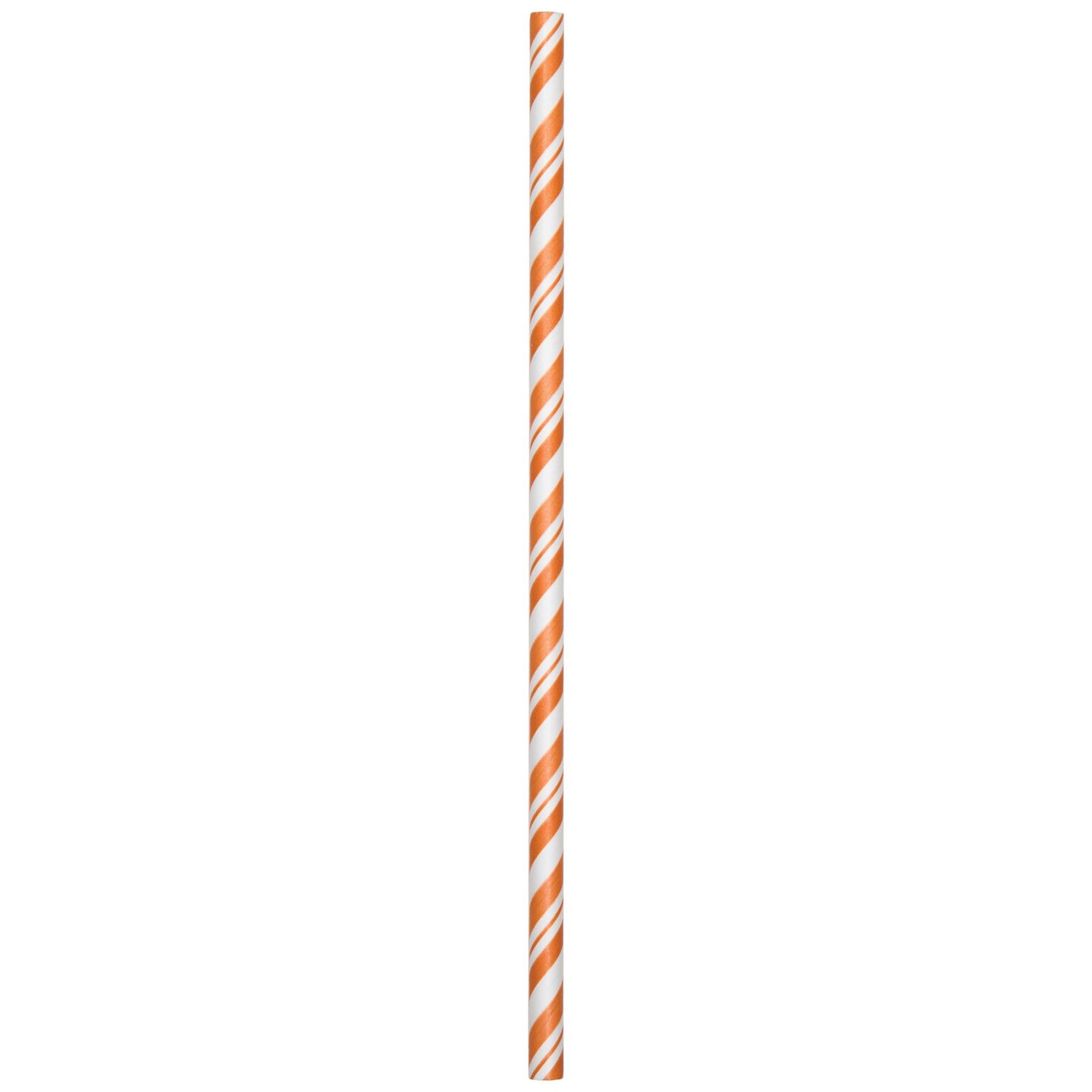 Party Central Club Pack of 144 Orange and White Striped Straw Party Favors 7.75&#x22;