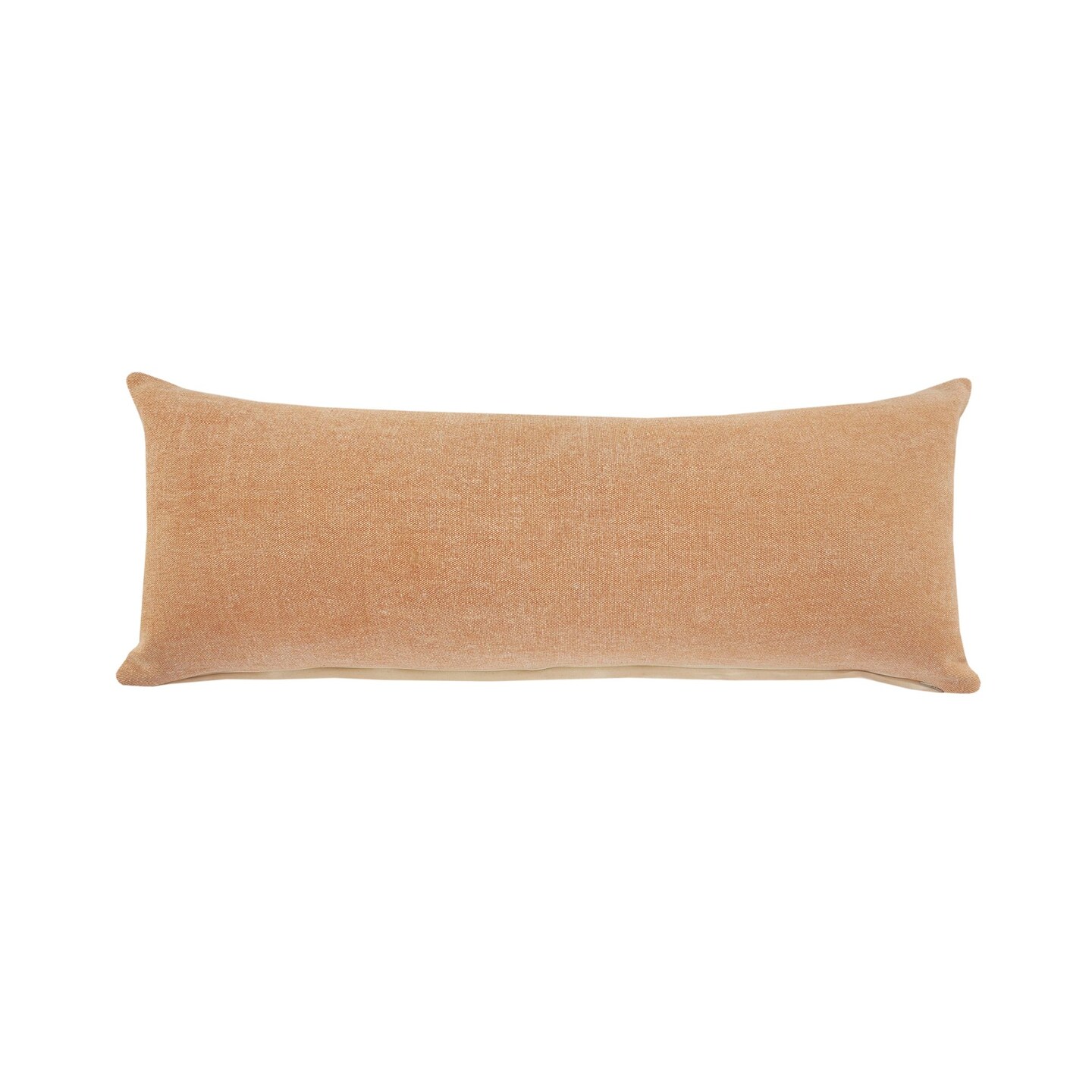Laddha Home Designs 36&#x22; Butter Rum Brown Solid Lumbar Rectangular Throw Pillow