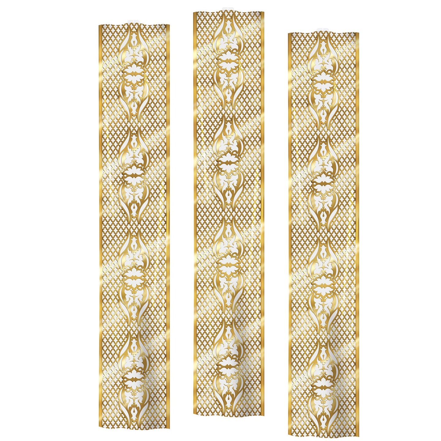 Beistle Pack of 12 Gold Lattice Entertainment Party Panels Hanging Decorations 6&#x27;