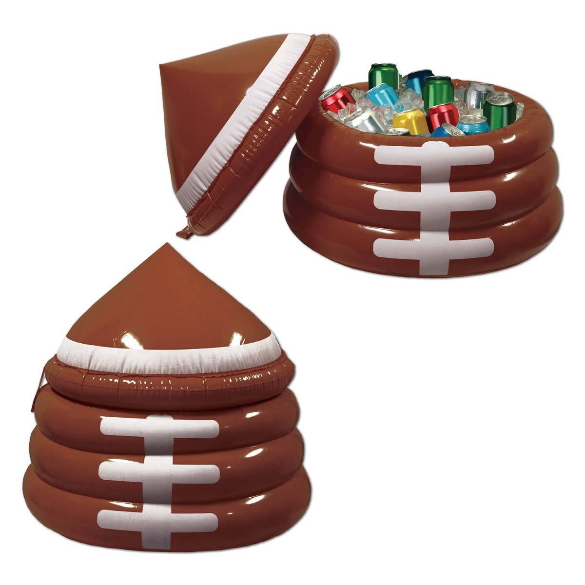 Party Central 26&#x22; Inflatable Brown Football Game Day Party Drink Cooler with Lid