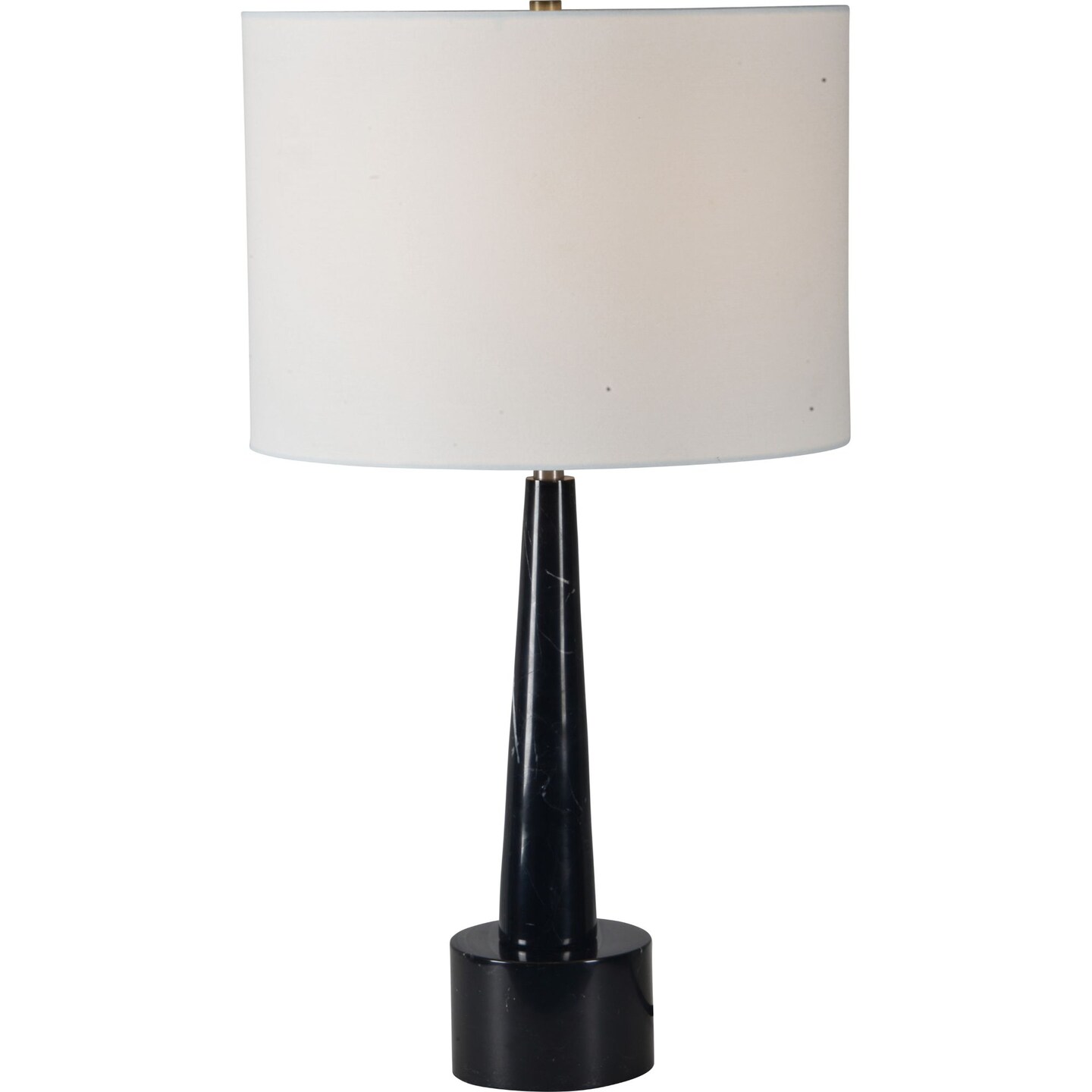 Signature Home Collection 26&#x22; Black Conical Marble Table Lamp with White Drum Shade