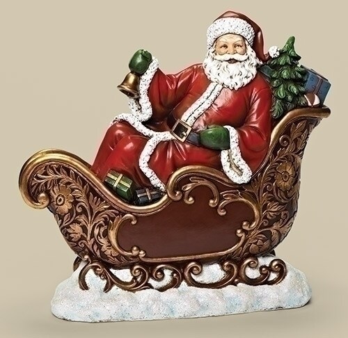 Roman Santa in Sleigh Tabletop Christmas Figurine - 15&#x22;