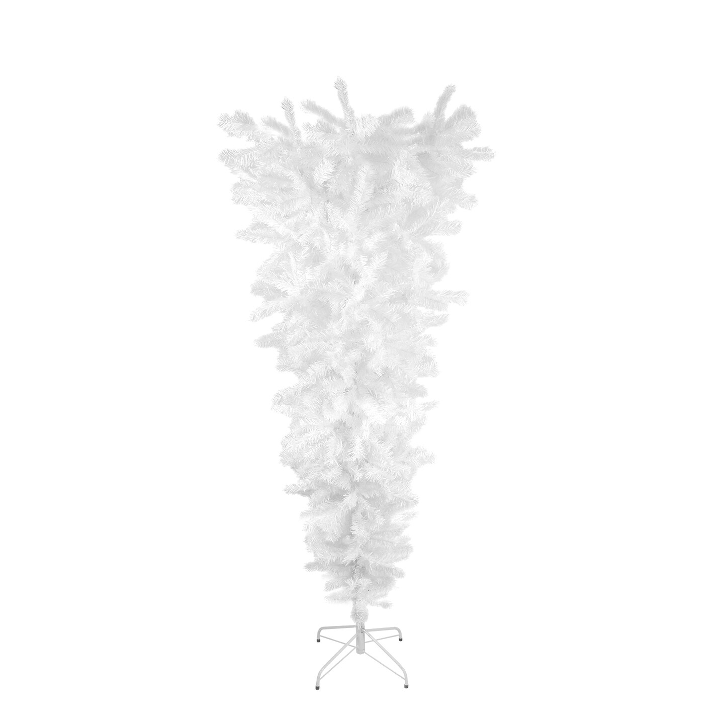 Northlight 5.5&#x27; x 38&#x22; White Upside Down Spruce Medium Artificial Christmas Tree - Unlit