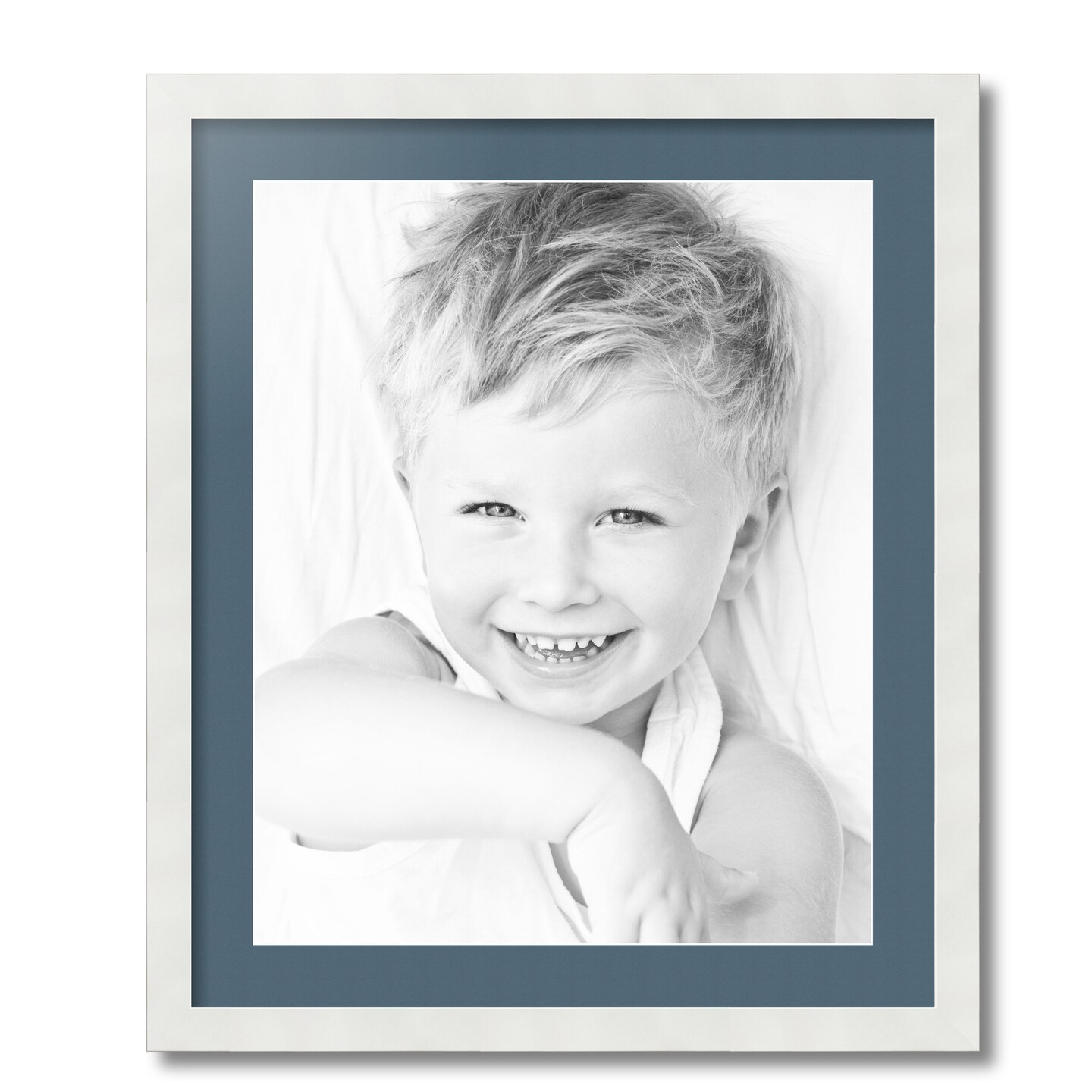 ArtToFrames 21x25&#x22; Matted Picture Frame with 17x21&#x22; Single Mat Photo Opening Framed in 1.25&#x22; White and 2&#x22; Mat (FWM-3966-21x25)