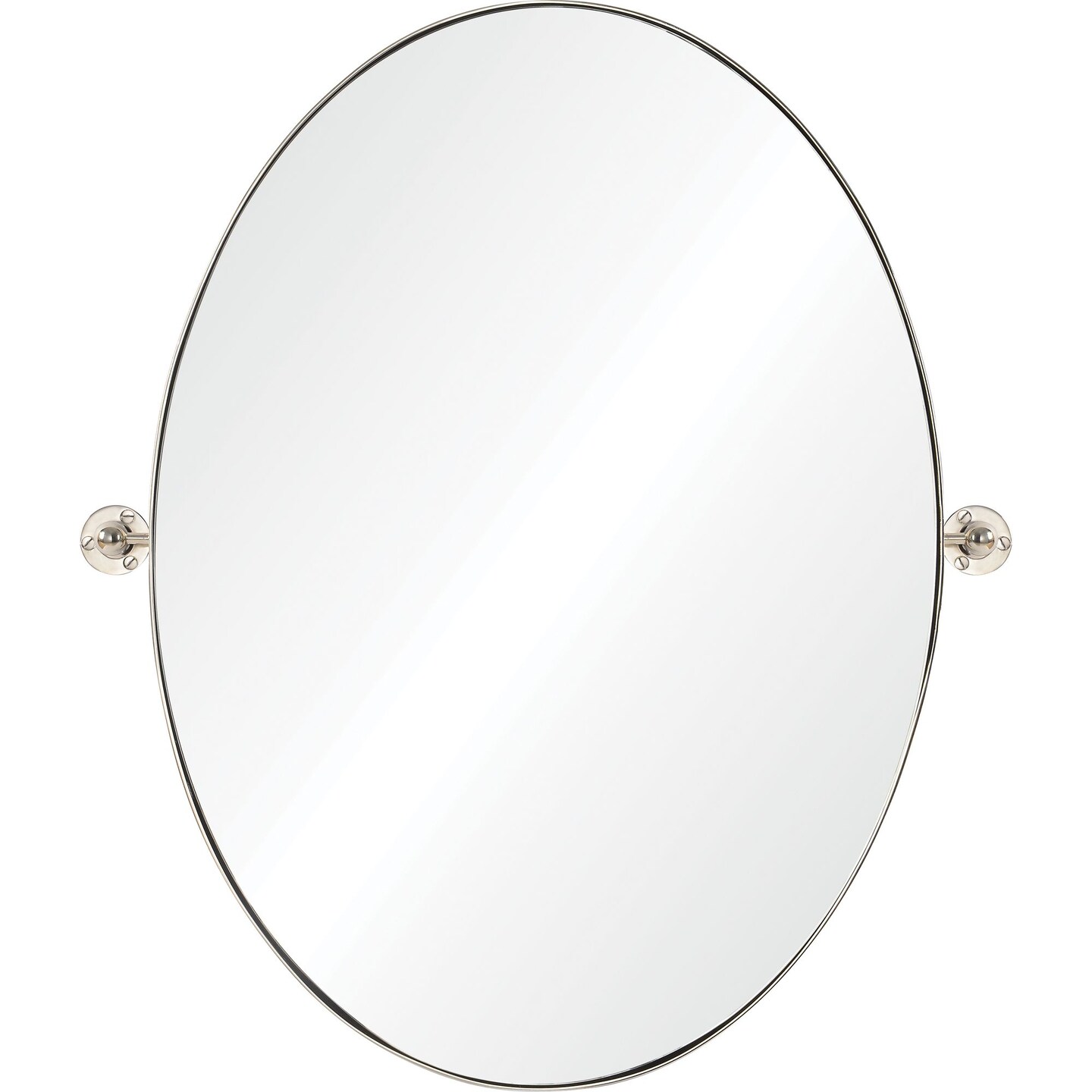 Signature Home Collection 30" Silver Glass Framed Classic Oval Wall Mirror