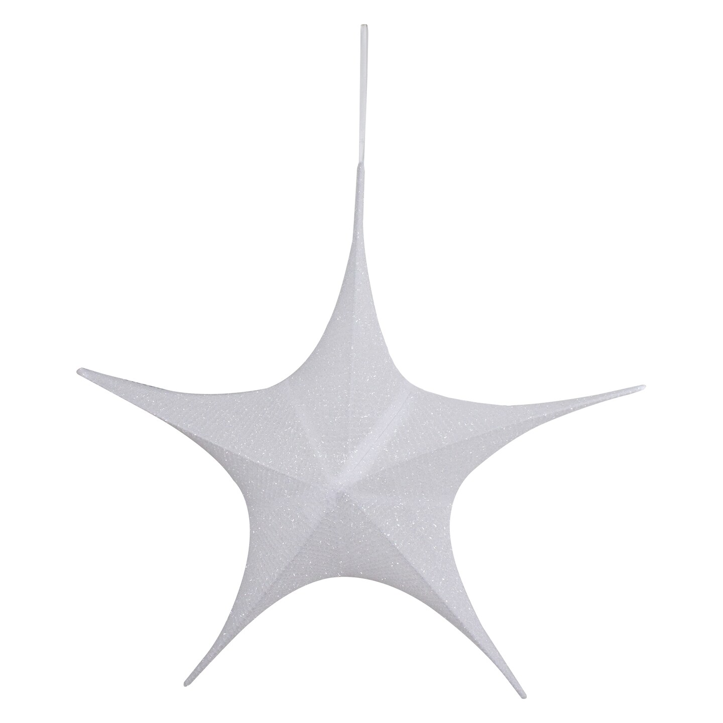Northlight 30&#x22; White Tinsel Foldable Christmas Star Outdoor Decoration