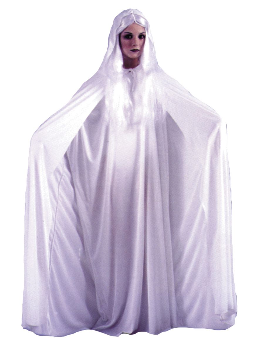 The Costume Center 68&#x22; White Solid Women Adult Halloween Hooded Cape Costume Accessory - One Size